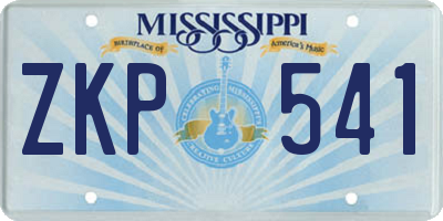 MS license plate ZKP541