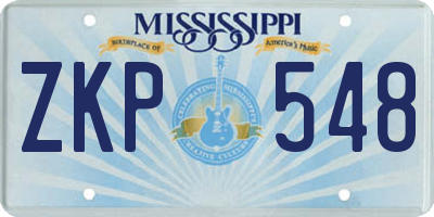MS license plate ZKP548