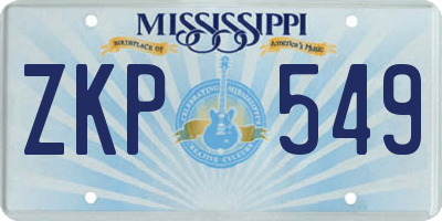 MS license plate ZKP549