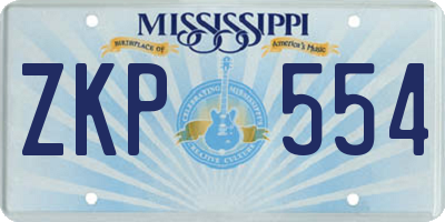 MS license plate ZKP554
