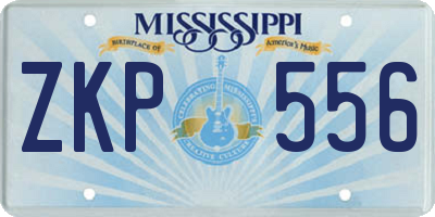 MS license plate ZKP556