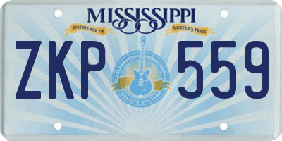 MS license plate ZKP559