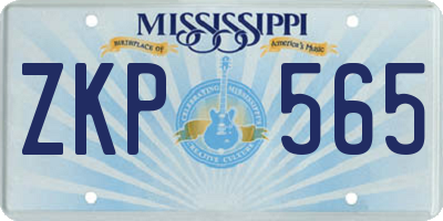 MS license plate ZKP565