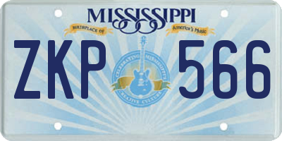 MS license plate ZKP566
