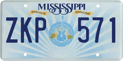 MS license plate ZKP571