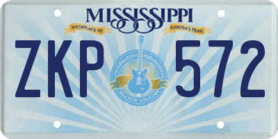 MS license plate ZKP572