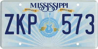 MS license plate ZKP573