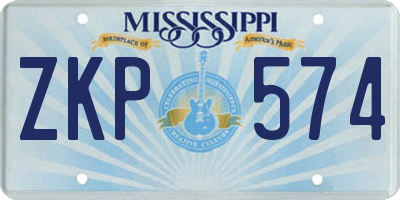 MS license plate ZKP574