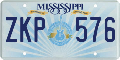 MS license plate ZKP576