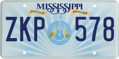 MS license plate ZKP578
