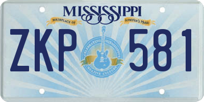 MS license plate ZKP581