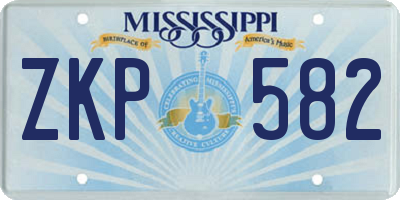MS license plate ZKP582