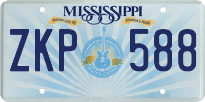 MS license plate ZKP588
