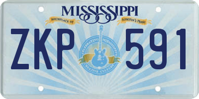 MS license plate ZKP591