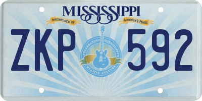 MS license plate ZKP592