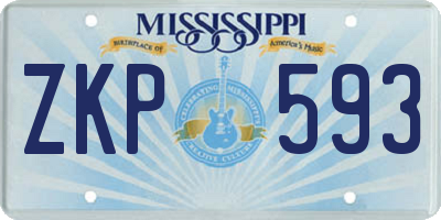 MS license plate ZKP593