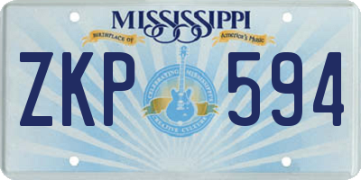 MS license plate ZKP594