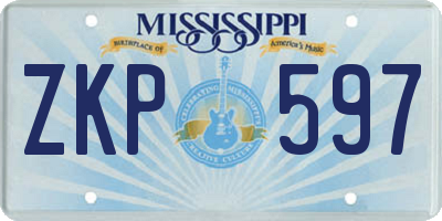MS license plate ZKP597