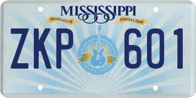 MS license plate ZKP601