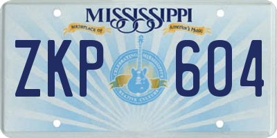 MS license plate ZKP604