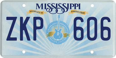 MS license plate ZKP606