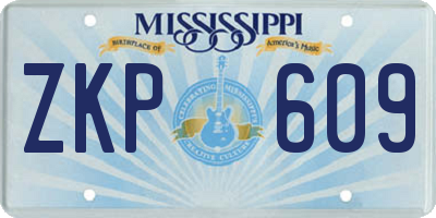 MS license plate ZKP609