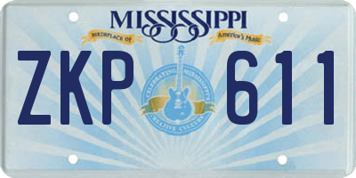 MS license plate ZKP611