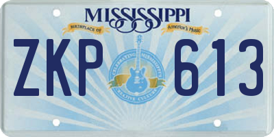 MS license plate ZKP613