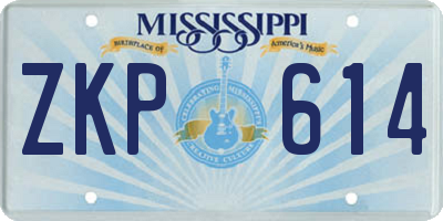 MS license plate ZKP614