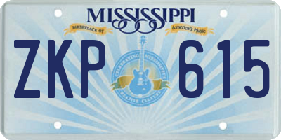 MS license plate ZKP615