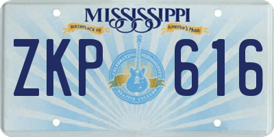 MS license plate ZKP616
