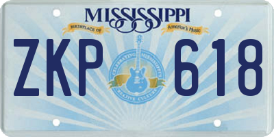 MS license plate ZKP618