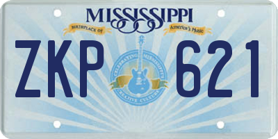 MS license plate ZKP621