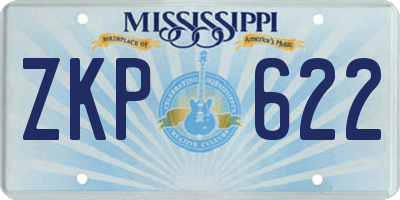 MS license plate ZKP622
