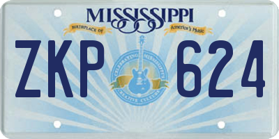 MS license plate ZKP624