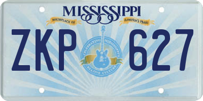 MS license plate ZKP627