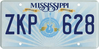 MS license plate ZKP628
