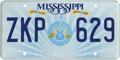 MS license plate ZKP629