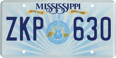 MS license plate ZKP630