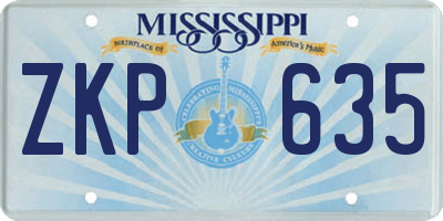 MS license plate ZKP635