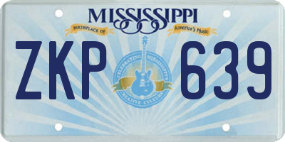 MS license plate ZKP639