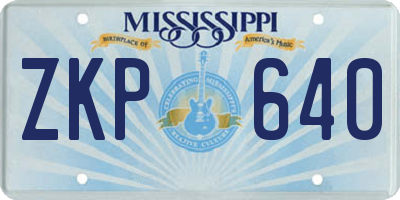 MS license plate ZKP640