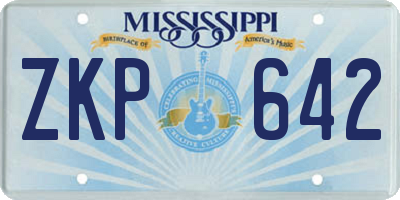 MS license plate ZKP642