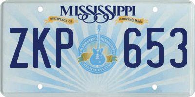 MS license plate ZKP653
