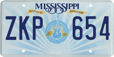 MS license plate ZKP654