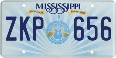 MS license plate ZKP656