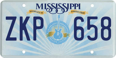 MS license plate ZKP658