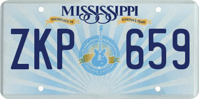 MS license plate ZKP659