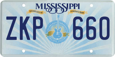 MS license plate ZKP660