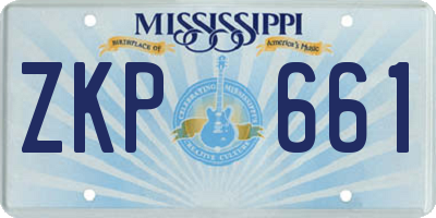 MS license plate ZKP661